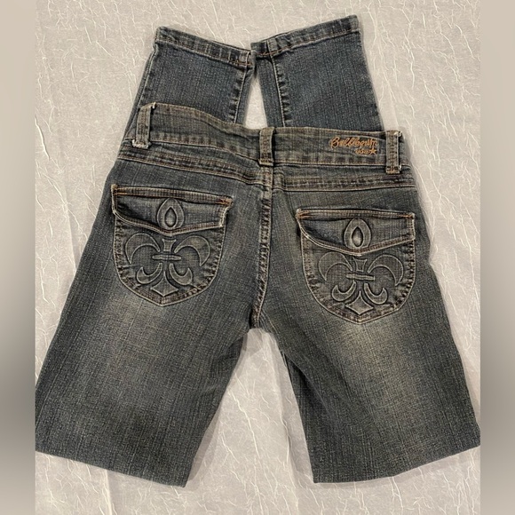 Bubblegum USA Jeans Low Rise Y2K Medium-Dark Wash Jeans Size 5-6 - Picture 7 of 11